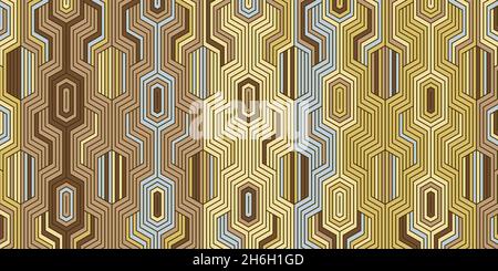 Geometric background with stripes pattern wavy lines technology concept Stock Vector