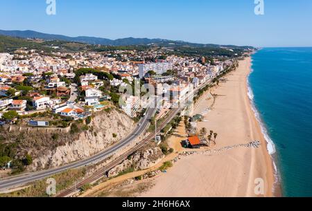 Birds eye view of Canet de Mar, Spain Stock Photo - Alamy