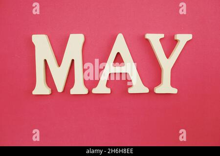 May alphabet letter with space copy on pink background Stock Photo Alamy