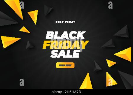 realistic polygonal black friday background vector design illustration Stock Vector