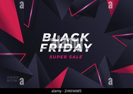 realistic polygonal black friday background vector design illustration Stock Vector