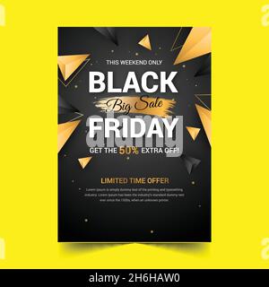 gradient polygonal black friday vertical poster template vector design illustration Stock Vector