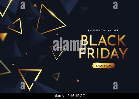 realistic polygonal black friday background vector design illustration Stock Vector