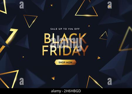 realistic polygonal black friday background vector design illustration Stock Vector