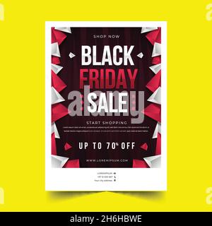 gradient polygonal black friday vertical poster template vector design illustration Stock Vector