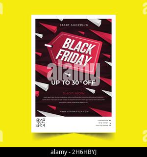 gradient polygonal black friday vertical poster template vector design illustration Stock Vector