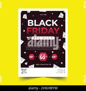 gradient polygonal black friday vertical poster template vector design illustration Stock Vector