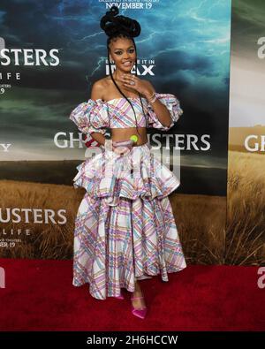 Celeste O'Connor attends the premiere of "Ghostbusters: Afterlife" at