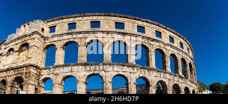 Pula, Croatia - 27 October, 2021: view of the Pula Arena in Istria in northeastern Croatia Stock Photo