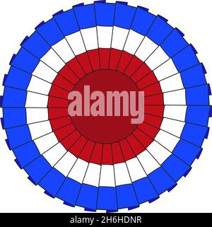 British tricolor cockade, United Kingdom, vector illustration Stock Vector