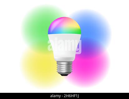 Led light bulb RGB multicolor in vector format Stock Vector