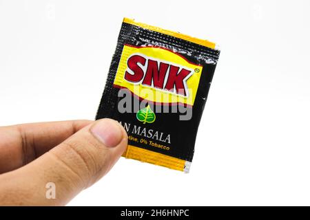 Noida , Utter pardesh , India - october 18 2021 , Chewing tobacco , A picture of Chewing tobacco on white background with selective focus in noida Stock Photo