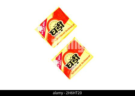 Noida , Utter pardesh , india - october 18 2021 , cloth washing soap , A picture of cloth washing soap isolated on white background Stock Photo