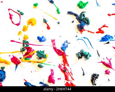 Splash of colorful paint on white Stock Photo