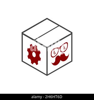 vector design. logo created from combination concept of techno and geek and box logo. Stock Vector