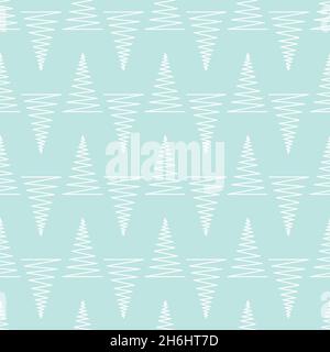 Seamless pattern with geometric Christmas trees. Winter holidays collection. Merry Christmas and Happy New year abstract textured background design. Modern elegant wallpaper. Vector illustration. Stock Vector