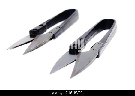 Wire cutter isolated on white background with selective focus Stock Photo