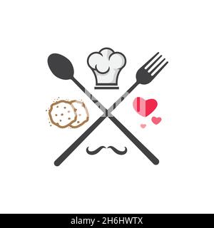 vector design. logo created from chef logo concept idea. Stock Vector