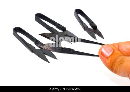 Wire cutter isolated on white background with selective focus Stock Photo