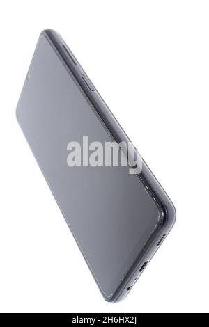 Smartphone isolated on white background with selective focus Stock Photo