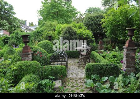 SOLINGEN, GERMANY - 15 JUNE 2013: Decoration of the German garden Ulbrich in June Stock Photo