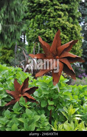 SOLINGEN, GERMANY - 15 JUNE 2013: Decoration of the German garden Ulbrich in June Stock Photo