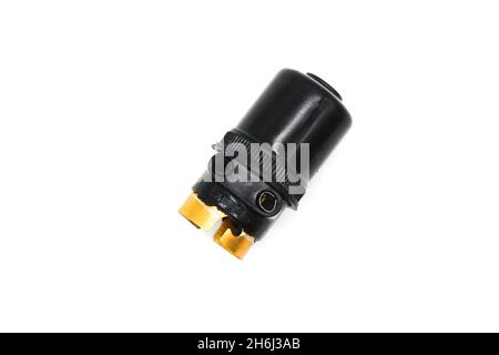 Bulb holder on white background with selective focus Stock Photo