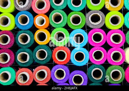 A picture of thread rolls with selective focus Stock Photo