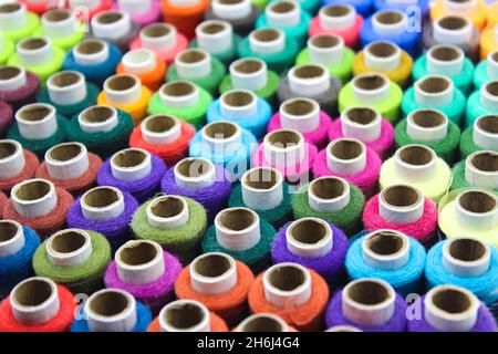 A picture of thread rolls with selective focus Stock Photo