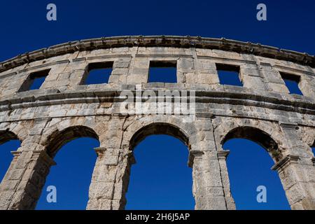 Pula, Croatia - 27 October, 2021: view of the Pula Arena in Istria in northeastern Croatia Stock Photo