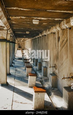 ablution area for washing of the Blue Mosque in Istanbul Old Town landmark of tourism in Turkey Stock Photo