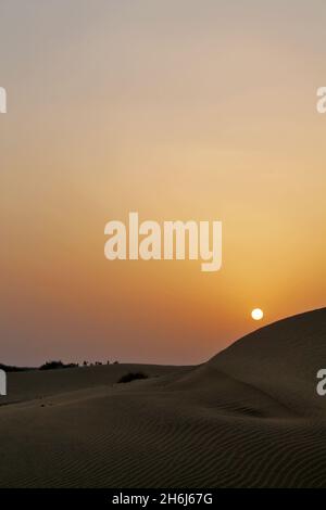 Sunset at Thar desert in Rajasthan Stock Photo