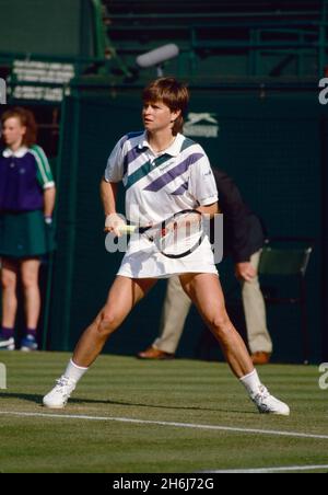 Czechoslovakian tennis player Hana Mandlikova, Wimbledon, UK 1980s Stock Photo