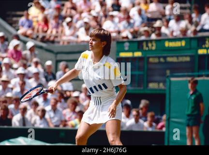 Czechoslovakian tennis player Hana Mandlikova, Wimbledon, UK 1980s Stock Photo