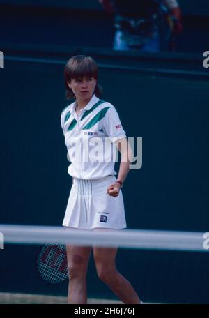Czechoslovakian tennis player Hana Mandlikova, Wimbledon, UK 1980s Stock Photo