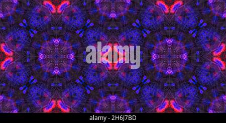 Watercolor Crumpled Texture. Watercolour Tie Dye Print. Artistic Grunge Background. Textile in Magenta, Purple Colors. Seamless Pattern with Crumpled Stock Photo
