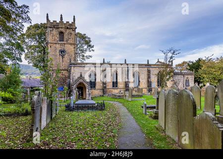 St Edmund's Church in Castleton, Peak District, Derbyshire. Stock Photo