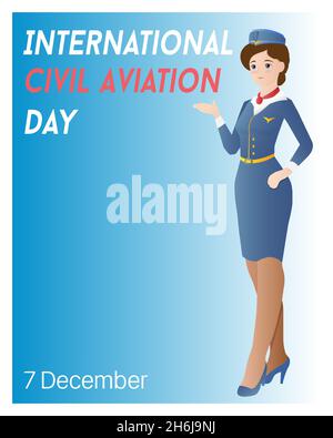 International Civil Aviation Day poster design. Poster, card, banner, background design. EPS 10. Stock Vector