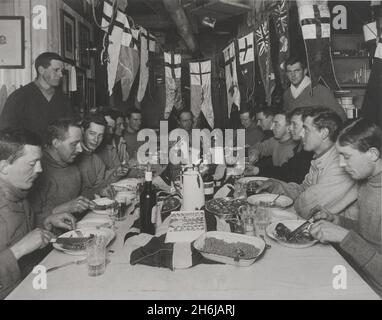 Captain Scott's birthday party on hid expedition ship Terra Nova Stock Photo