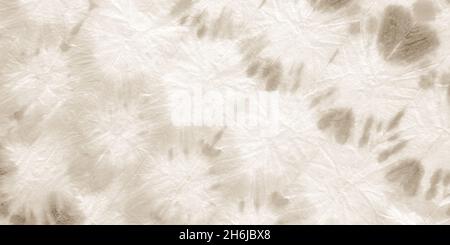 Cream Tie Dye Texture. Retro Ink Zigzag. Spotted Stock Photo