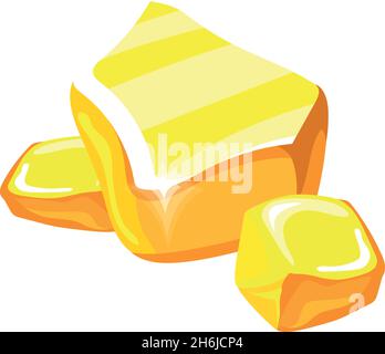 Golden assets. Gold mine nuggets, drawing for app, illustration, cartoon vector icon isolated on white background Stock Vector
