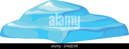 Ice surface. Snow piece, cartoon froze pole icon, flat vector illustration isolated on white background Stock Vector