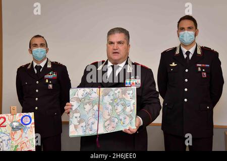 Rieti, Italy. 16th Nov, 2021. Rieti, November 16, 2021 Presentation of the 2022 Historical Calendar of the Carabinieri in Rieti by the Provincial Commander Colonel Bruno Bellini Credit: Independent Photo Agency/Alamy Live News Stock Photo