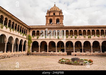 Coricancha, the inca's temple of the Sun in Cusco, Peru. Koricancha or Qorikancha was the most important temple in the Inca Empire located in Cusco th Stock Photo