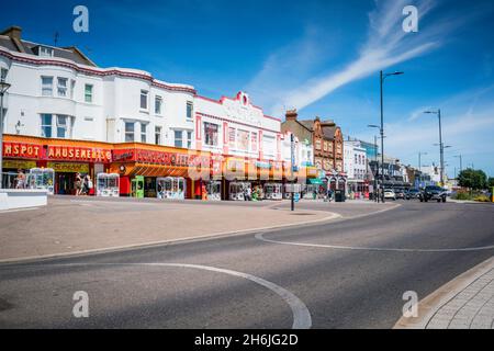 amusement arcade and fun fair on the seafront in Southend-On-Sea, Essex, England Stock Photo