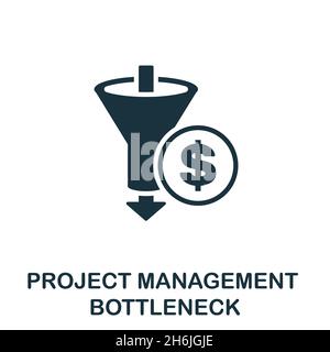Bottleneck icon. Monochrome sign from project management collection. Creative Bottleneck icon illustration for web design, infographics and more Stock Vector
