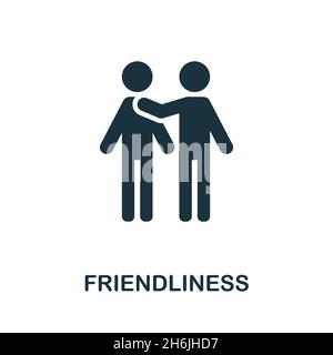Friendliness flat icon. Colored sign from positive attitude collection ...