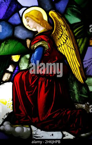 Angel in stained glass window, 16th century, Museum of the Milan Cathedral, Milan, Lombardy, Italy, Europe Stock Photo