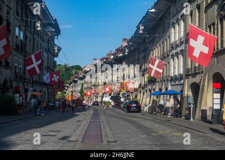 Gerechtigkeitsgasse in the old city of Berne, UNESCO World Heritage Site, Switzerland, Europe Stock Photo