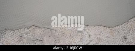 floor partially covering with self-levelling cement mortar BANNER, LONG FORMAT Stock Photo